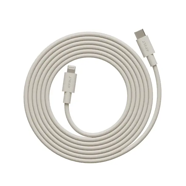 Bezpieczne zakupy Kabel 1 Usb C Do Ładowania Lightning (Mfi), 2 M - Beżowy - Avolt