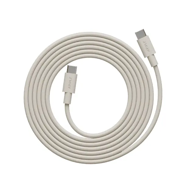 Kabel ładujący Usb C do Usb C, 2 M - Beżowy - Avolt Bezpieczna płatność