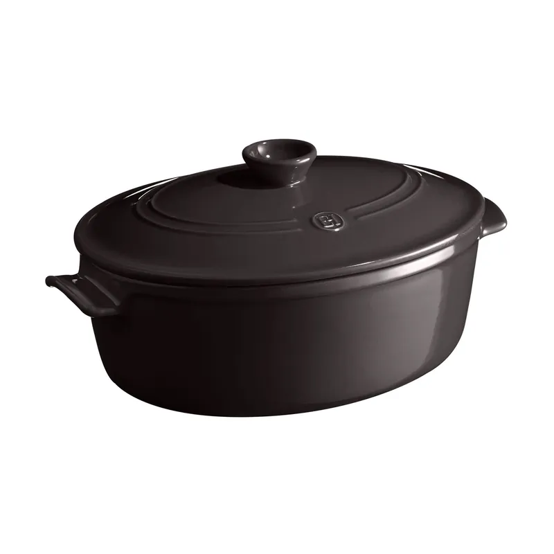 Premium Owalny garnek ceramiczny 6L - czarny - Emile Henry
