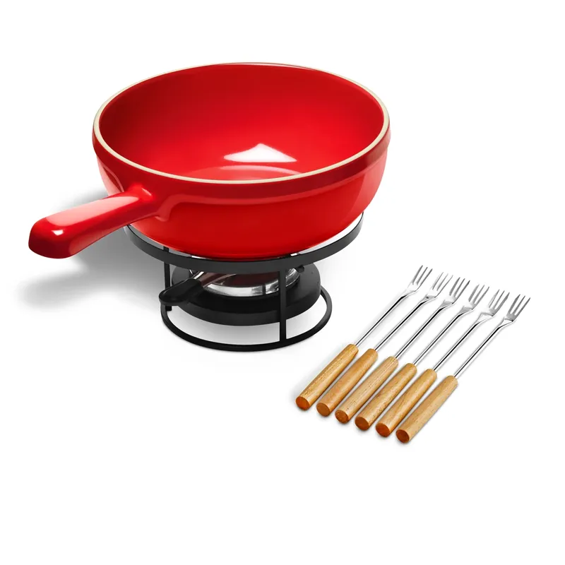 Nie przegap Zestaw do fondue - czerwony - Emile Henry