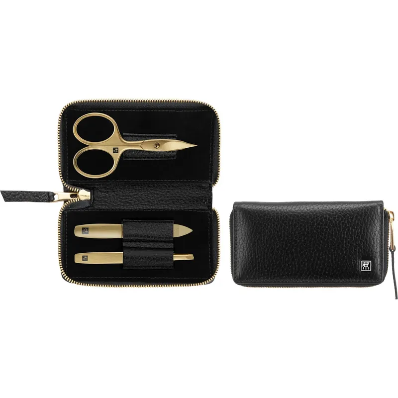 Tani Zestaw do manicure – Czarne skórzane etui, 3 elementy - Zwilling