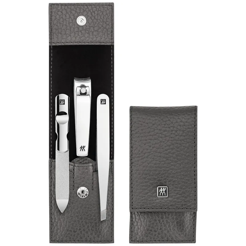 Zestaw do manicure – Antracytowe skórzane etui, 3 elementy - Zwilling Nowy