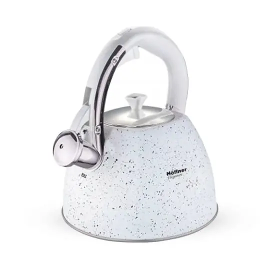 Czajnik metalowy z gwizdkiem Hoffner 3L Indukcja Gaz Biały HF-7841 Kup teraz