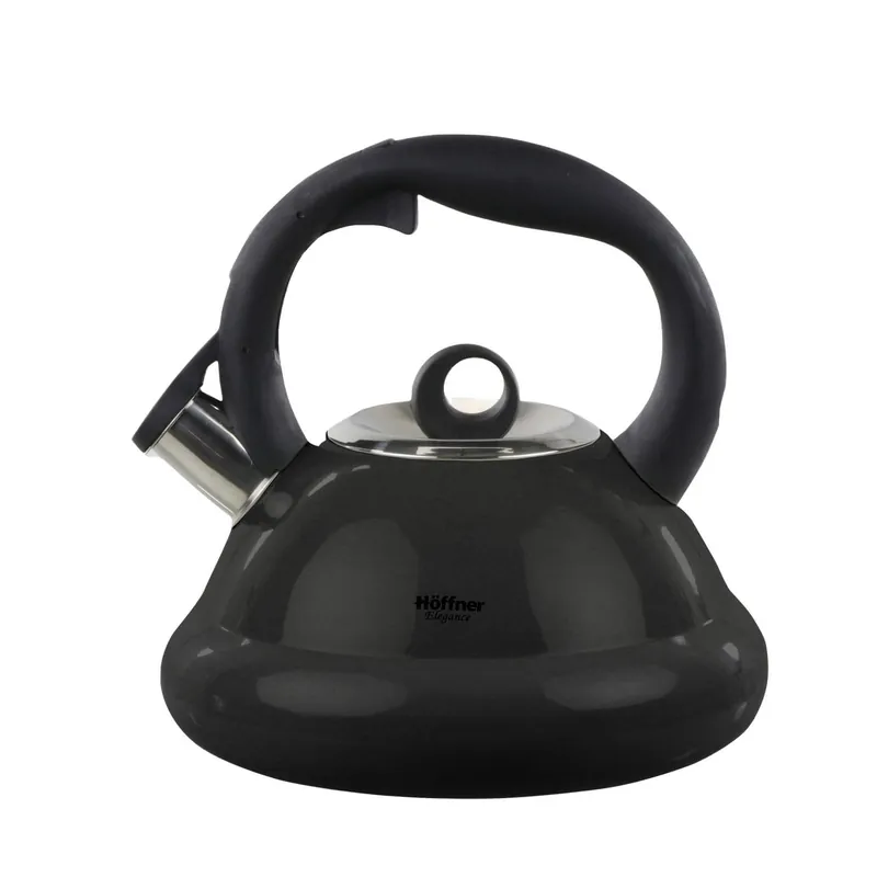 Czajnik metalowy z gwizdkiem Hoffner 3L Indukcja Gaz HF-1006 Czarny Rabat