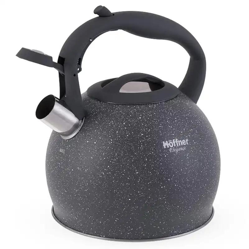 Czajnik metalowy z gwizdkiem Hoffner 3L Indukcja Gaz Szary HF-3780 Wyjątkowa oferta