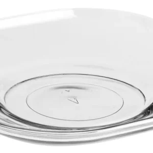 Łatwy zwrot Spodek szklany kwadratowy pod szklanki, bulionówki 12,4cm 1szt
