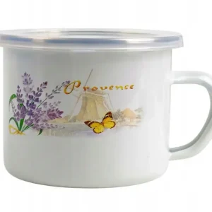 Oferta Kubek emaliowany z pokrywą plastikową 0.5L 10cm Młyn