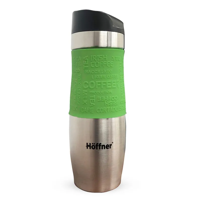 Kubek termiczny ze stali nierdzewnej termos podróżny HOFFNER 480ml Zielony HF-7545 Obniżka ceny