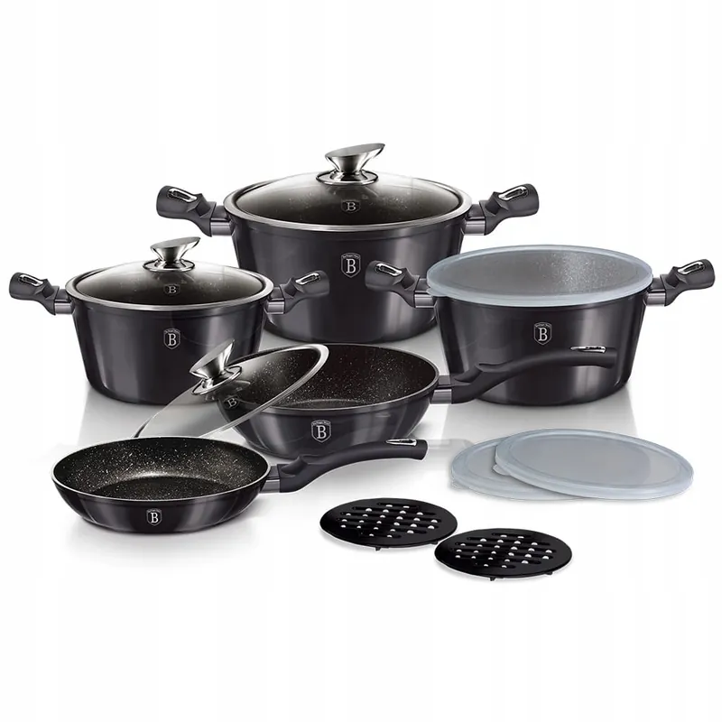 Nowy Zestaw garnków indukcja Berlinger Haus Carbon pro BH-6886