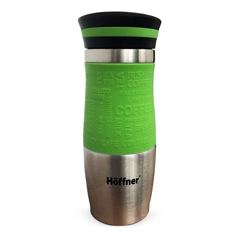 Kubek termiczny ze stali nierdzewnej termos podróżny HOFFNER 400ml Zielony HF-7540 Hit sprzedaży
