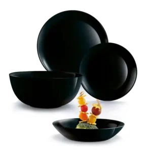 LUMINARC Komplet obiadowy Diwali NOIR czarny 19-el Dodaj do koszyka