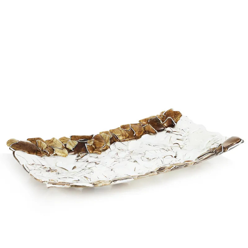Oferta czasowa Ekskluzywna prostokątna szklana patera na owoce pizze 39cm "27A"