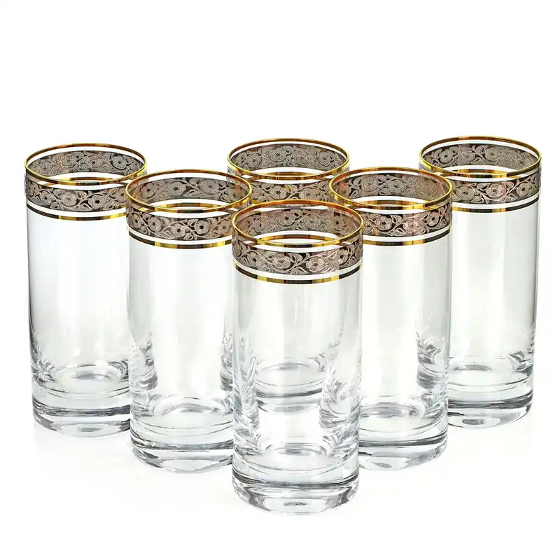 Bezpieczna płatność Ekskluzywne szklanki long drink złoto platyna 390ml