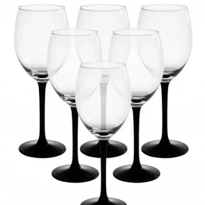 Kieliszki do wina białego Altom Design ONYX 250 ml czarna nóżka Cena promocyjna