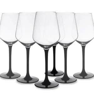 Kieliszki do wina białego Rubin Black czarna stopka 290ml Oferta limitowana