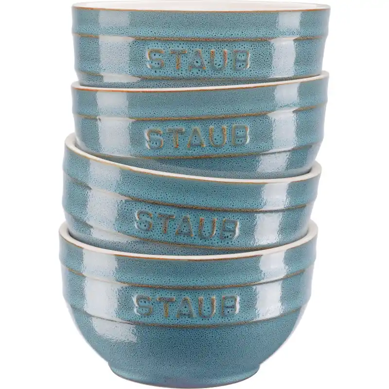 Sprawdź teraz Staub - zestaw 4 misek okrągłych 14 cm, antyczny turkusowy