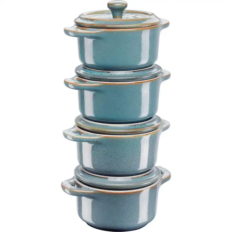 Cena promocyjna Staub - 4x Mini Cocotte okrągły 10 cm, antyczny turkusowy