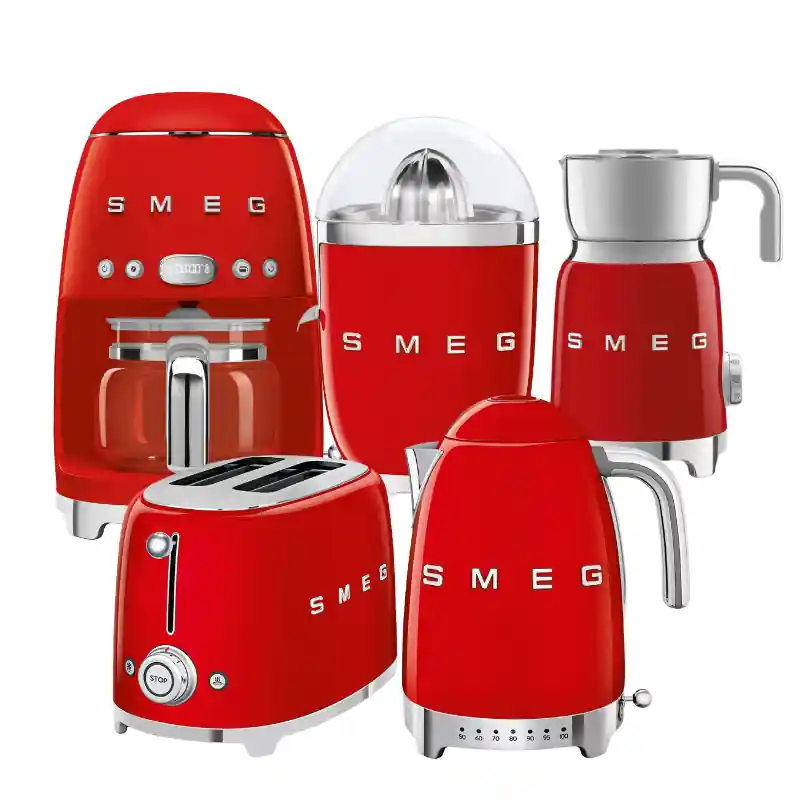 Wyjątkowa oferta Smeg DCF02RDEU + TSF01RDEU + KLF04RDEU + CJF01RDEU + MFF01RDEU